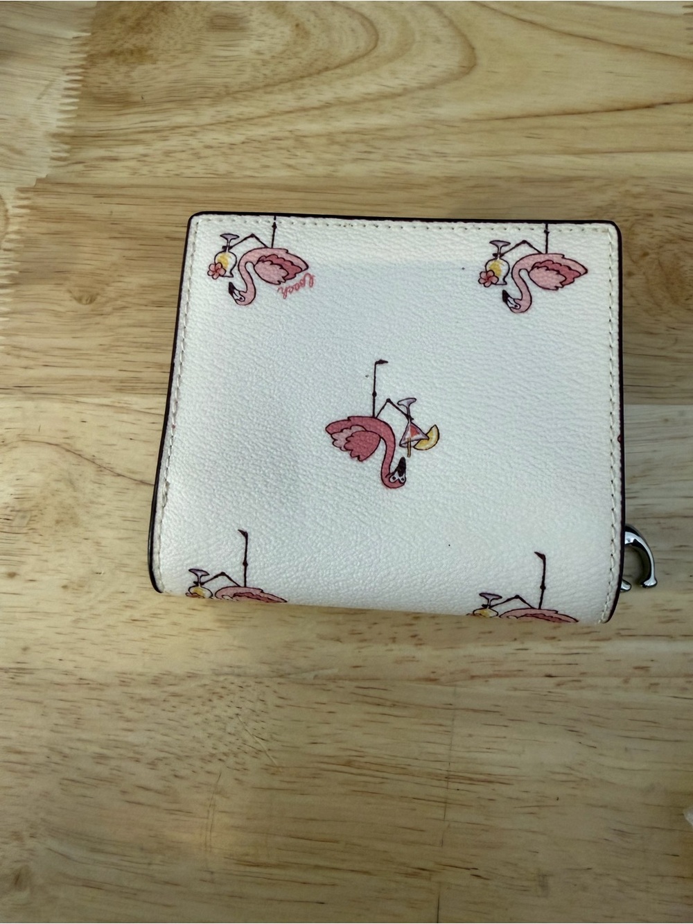 Coach White Wallet with Pink Flamingo Print - Picture 3 of 6